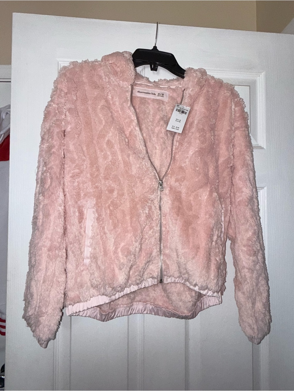 abercrombie kids Brand New Pink Plush Zip-Up Teddy Jacket